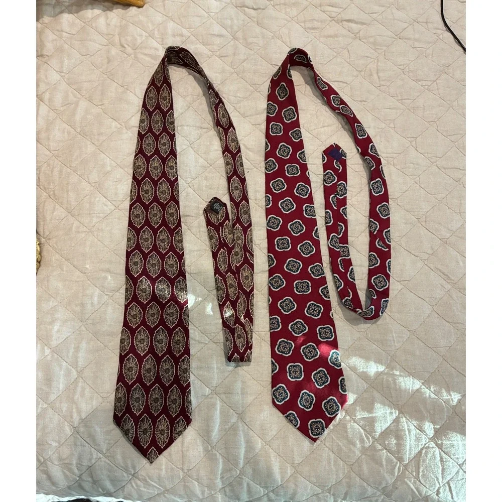 Vintage UNICEF Medallion Tie Lot 2 Historical Academic Teacher Antique Necktie